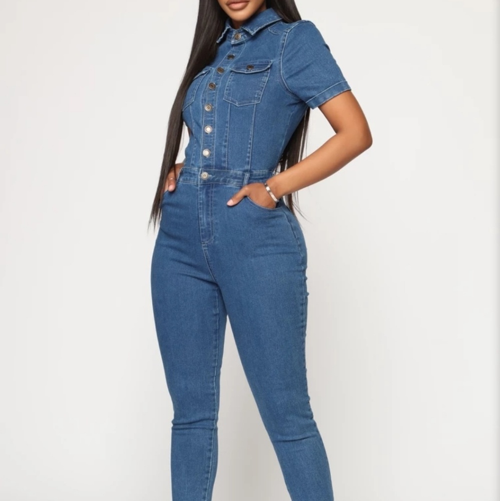 Fashion Nova Denim Jumpsuit